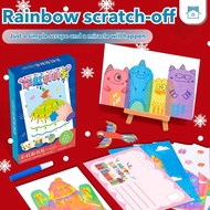 INTERESTING Squeegee Art DIY Drawing Paper Material Paint Bookmark Postcard Kids Paint Kit Rainbow D