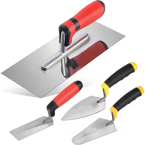 A03F-Flat Trowel(11" X 4")& Grouting Trowel(6") Included In 4 PCS Masonry Hand Tool Set- Also Includ