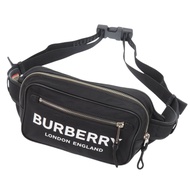 成色極佳的 Burberry 黑色 logo 斜背包/腰包，黑色，0491 [二手] BURBERRY 男士