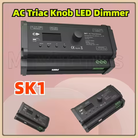 SK1 AC Triac Knob LED Brightness Dimmer 100-240V 1CH*6A DMX512 RF 2.4G Signal Protocol 1-10V Signal