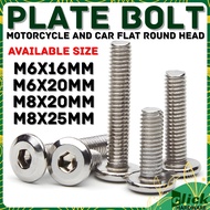 304 & 201 Stainless Bolts for motorcycle 6x16mm 6x20mm 8x20mm 8x25mm Steel Plate Bolt Accessories