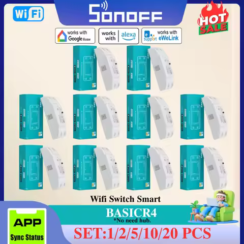 SONOFF BASICR4 Wifi Switch Smart Home Relay Light Switch 10A Breaker Timer eWeLink Remote Control Al