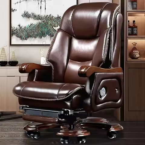 #i Chinese Boss Chair Business leather CEO Office chair with massage pedal, lie down,ergonomics