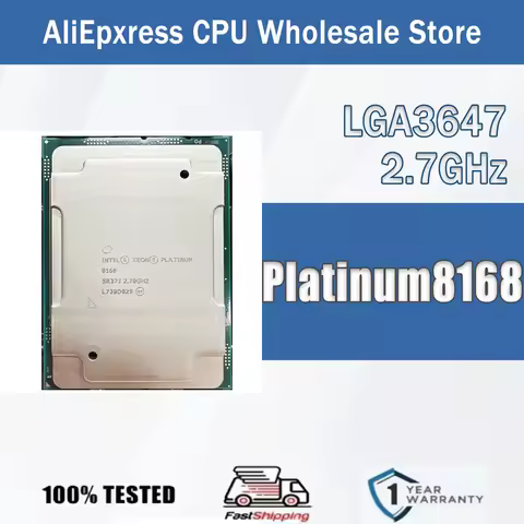 Intel Xeon Platinum8168 24 Core 48 Thread 2.7GHz 205W 33MB Cache 14nm LGA3647 SR37J DDR4 2666 MHz Sk