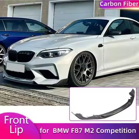 Full Carbon Fiber Front Bumper Lip Spoiler for BMW F87 M2 Competition M2C 2018-2021 Car Front Lip Ch