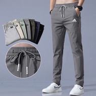 Seluar Track Lelaki Ice Silk Casual Pants Men Slim Fit  Men's Casual Pants Business Office Formal St
