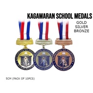 10 PIECES 5CMS KAGAWARAN MEDALS GOLD SILVER BRONZE.