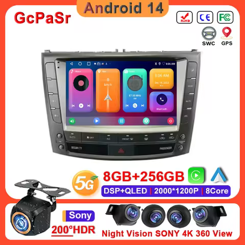 Android 14 Car Radio For Lexus IS250 IS300 XE20 IS220 IS350 2005~2015 lettore multimediale navigazio