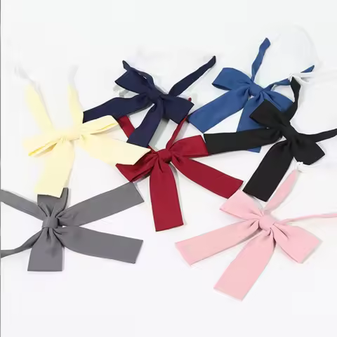 Flat Bow Tie Uniform School Uniform Accessories College Style Bow Tie Solid Color Daily Casual Versa