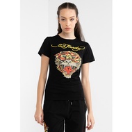 Edhardy classic T-shirt printed with letters of pure cotton tiger for men and women with short sleev