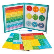 Wooden Fraction Book Set, Wooden Magnetic Fraction Learning Disk, Magnetic Fraction Tiles & Circles,