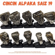Sarung Cincin Alpaka Saiz 19 Tanpa Batu Permata Akik / Sarang Cincin Lelaki / Cicin