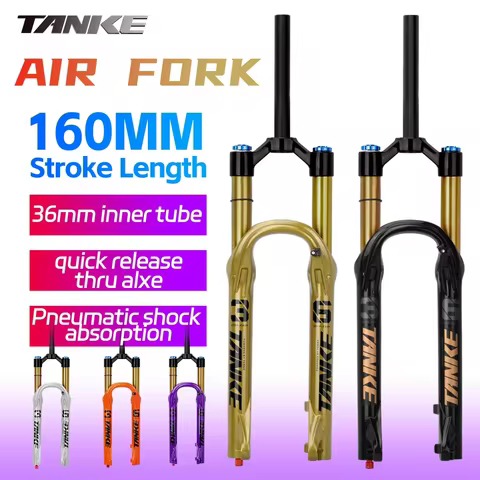 TANKE MTB Bike Fork 36mm Tube Mountain Bike Suspension Air Fork Rebound Adjustment 26/27.5/29In Bicy