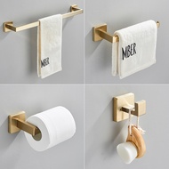 Bathroom Hardware Gold Brushed Bathrobe Hook Towel Rail Bar Rack Bar Shelf Tissue Paper Holder Towel Ring Bathroom Accessories