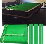9 FT Billiard Cloth with 6 Cloth Strips, Professional Pre-Cut Pool Felt for Home Game Room Bar Leisu