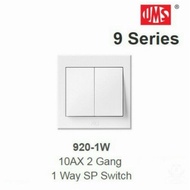 UMS 9 Series 10AX 2Gang 1Way SP Switch