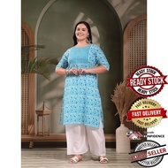 3XL - 6XL Indian Kurti with pants and dupatta Long Short Women Kurtis Kurta Tunic Top Blouse Plus Se