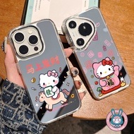 Cartoon Kitty Cat Mirror Casing For OPPO A6X A6 GT A6S A5 A5X A5i A2M A3X A3 A2X A2 A98 A80 A79 A59 