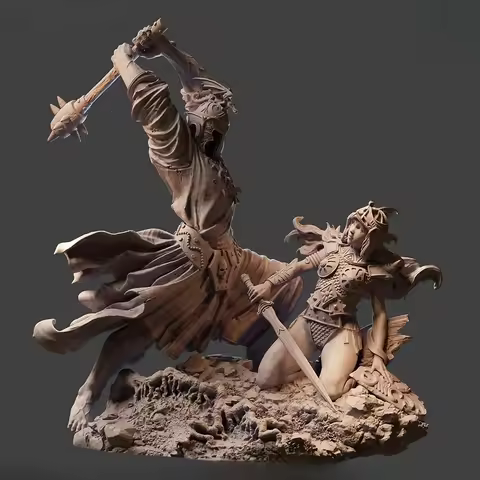 1/24 75MM resin unpainted model kit, Eowyn with Ringspirit Lord unassembled and unpainted GK