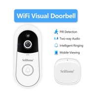 Doorbell 2K Video Camera Battery Wifi Wireless CCTV Loceng Pintu Kamera Tanpa Wayar SriHome DH004