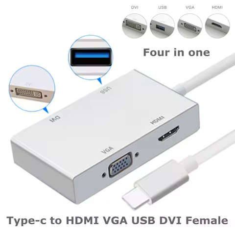 For PC Projector Laptop HDTV USB 3.0 Type-C Mini DP / DP To DVI 24+5 HDMI compatible VGA RJ45 Male F
