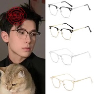 Fashion Half-frame Glasses New Flat Glasses Fashion Glasses Frame Metal G6q1