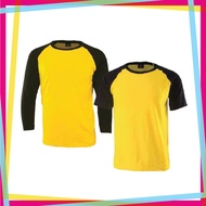 ENZO Raglan Round Neck Tshirt Couple - Yellow / Black (Unisex)