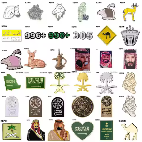 Choice Saudi Arabia Mobile Phone 3M Sticker Badge Metal Pin Broooches Pins