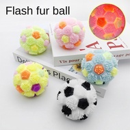 Flash Hairy Ball Squishy Toys Luminous Football Toy Tpr Stress Relief Decompression Toys for Children and Adults