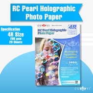 CUYI RC Pearl Holographic No Back Print Photo Paper 260 GSM 4R Size