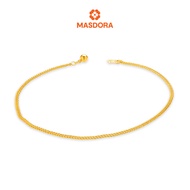 MASDORA 916 Gold Anklet Rantai Kaki Gelang Kaki Emas ~ Gajah Licin Bell (EMAS 916/22K)