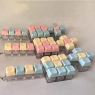 Finger Keyboard Keychain Fidget Toy LED Keyboard Clicker Toy Fidget Keycap Button Keychain