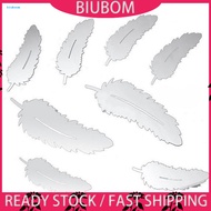 8 Pcs/Set Modern Feather Acrylic Mirror Wall Art Sticker Home Office Decor Gift