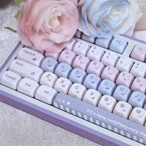 Korean Japanese Azerty Candy Keycap 130Key MOA Cherry PBT Mechanical Keyboard Colorful Personalise K