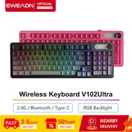 EWEADN Wireless Keyboard V102Ultra 2.4G / Bluetooth / Type-C RGB Backlight 98 Keys Bluetooth Keyboar