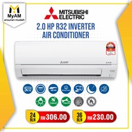 [Permasangan Percuma] Ansuran Mudah Penghawa Dingin Mitsubishi 2.0 HP R32 Inverter Air Conditioner