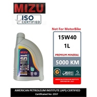 Mizu Mineral 15w40 (1 Litre) Fully Synthetic Minyak Gear ISO certified