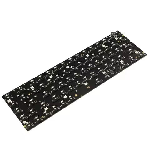 65% 68 Fully programmable hot-swap PCB Underglow RGB Switch RGB Aluminum Plate For ZJ68 YMD68 Tofu 6