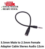 3.5mm Male to 2.5mm Female Adapter Cable Stereo Audio 12cm