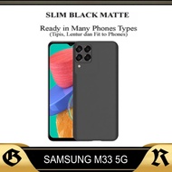 PROMO Case SAMSUNG M33 5G Premium Slim Matte Macaron Black List Casing SAMSUNG M33 5G