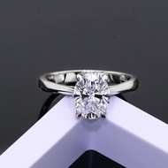 Trendy 7x9mm 2 carat moissanite ring white gold filled jewelry 925 sterling sliver moissanite oval r
