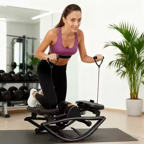 RockStepper Exercise Equipment Portable Silent Lateral Stepper Machine for Home Apartment Dorm Offic