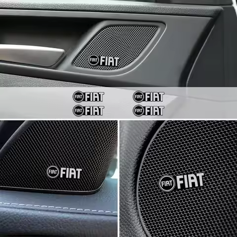 Car Badge Aluminum 3D Car Audio Stickers for Fiat Abarth Tipo BRAVO Grande Panda Punto 500 500L 500X