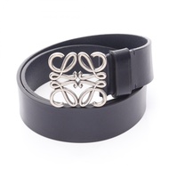 【二手】 LOEWE Chunky Anagram 皮帶 E619238X49044595 深海軍藍皮革男士皮帶 全新