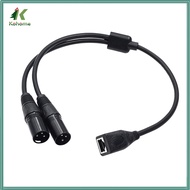 Kohome XLR 3Pin ตัวผู้กับสายเคเบิลสำหรับเปลี่ยนอะแดปเตอร์ตัวเมีย RJ45 1.64ft ติดตั้งได้ง่ายสายเคเบิล