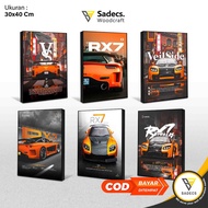 Sadecs - JDM Sports Car Frame Poster size 30x40 Cm (Frame Block)