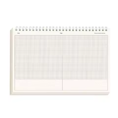 Simple Thicken Paper Coil Notebook Grid/Horizontal Lines Partition Design B5 Notepad Flip-up Notepad