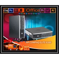 HP COMPAQ ELITE 8300 USDT ULTRA-SLIM/CORE I5-3RD GEN/4GB RAM/128GB SSD/WINDOW 10 PRO/6 MONTH WARRANT