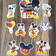 satu set cake topper toper hiasan kue ulang tahun karakter mickey mouse miki mouse