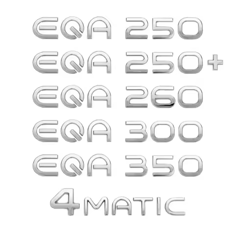 2025 New Energy Car ABS Emblem EQA250 EQA260 EQA300 EQA350 4MATIC Car Trunk Logo Sticker Chrome Glos